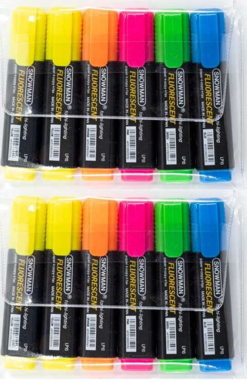 2x Zakreślacz Snowman, ścięta, 6 sztuk, mix kolorów