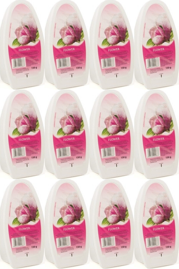 12x Odświeżacz powietrza Flower, kwiatowy, żel, 150g