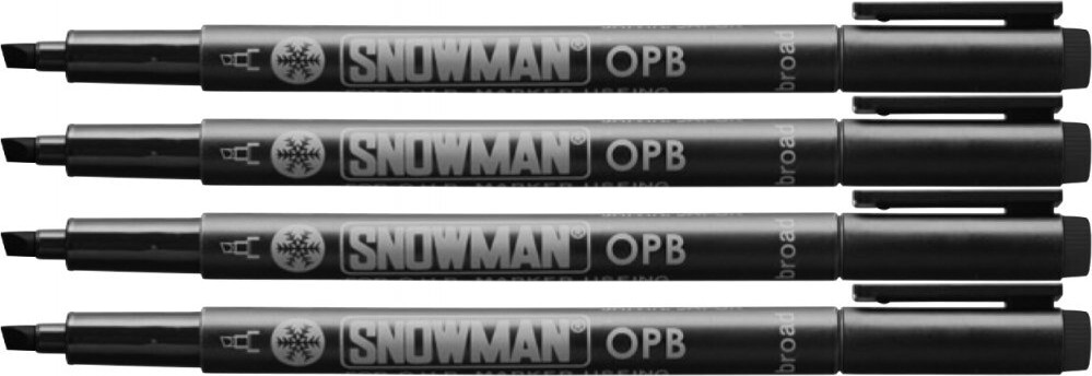 4x Foliopis permanentny Snowman OPB, ścięta, 4mm, czarny