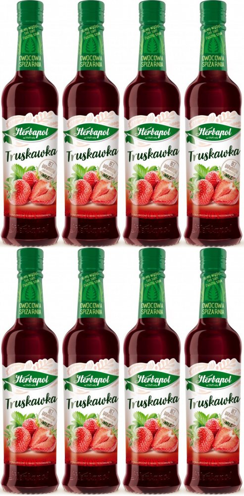 8x Syrop Herbapol Owocowa Spiżarnia, truskawka, 420ml