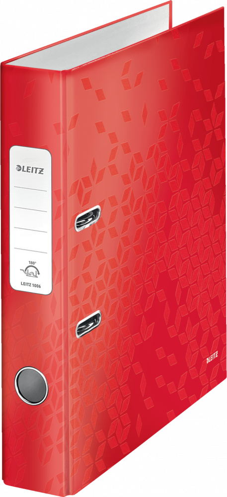 Segregator A4 Leitz Wow 180°, 50mm, do 350 kartek, czerwony