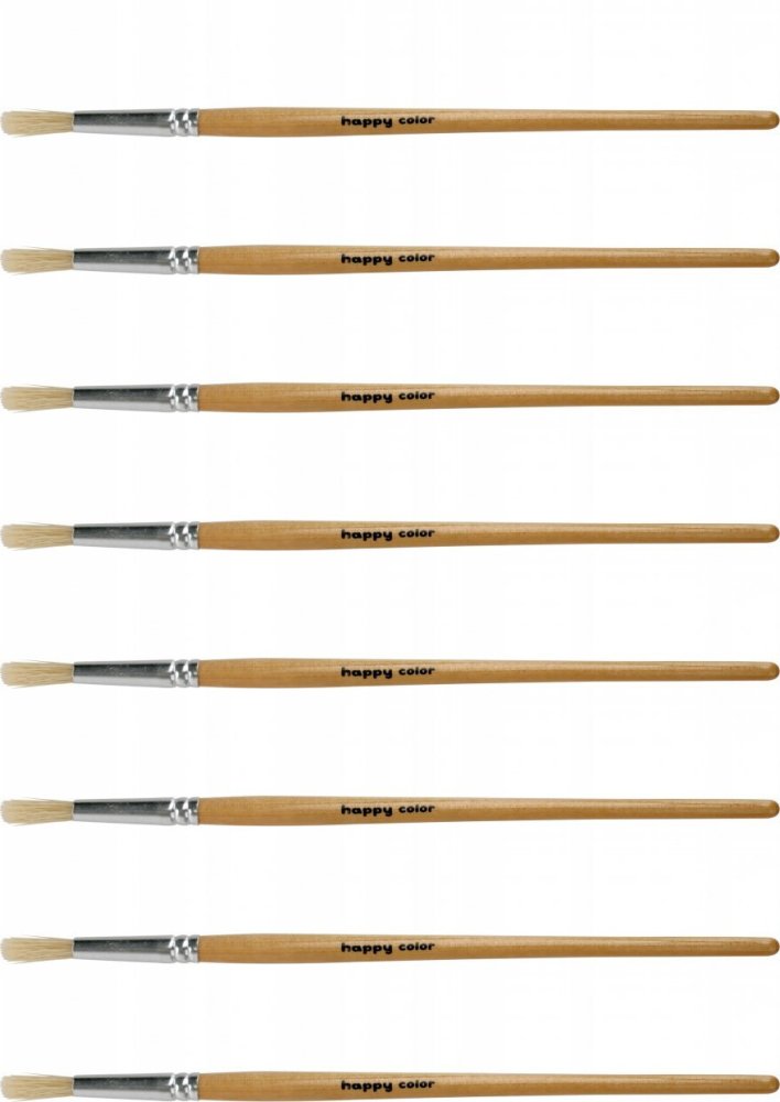 8x Pędzel szkolny Happy Color, nr 8, okrągły, 1 sztuka