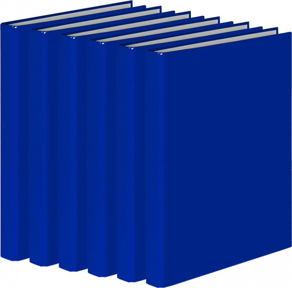 6x Segregator ringowy VauPe FCK, A4, szerokość grzbietu 25mm, do 150 kartek, 2 ringi, niebieski