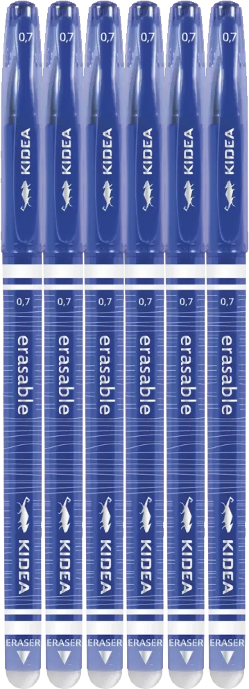 6x Długopis wymazywalny Kidea, 0.7mm, niebieski