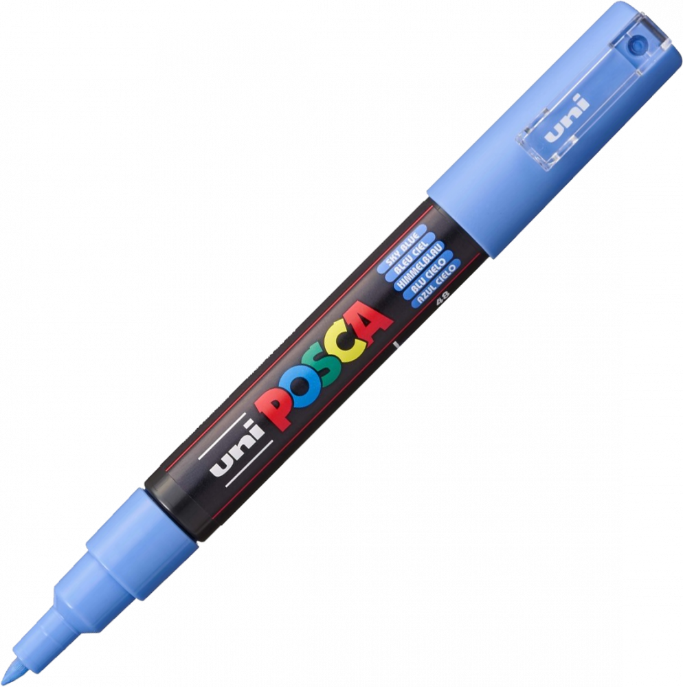 Marker Posca PC-1M, z farbą plakatową, okrągła, 0.7mm, błękitny