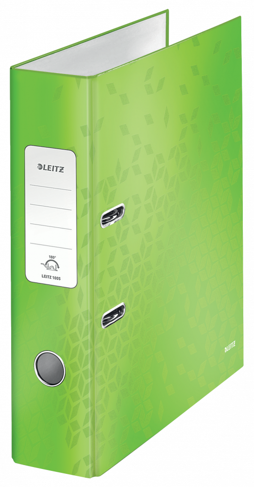 Segregator A4 Leitz Wow 180°, 80mm, do 600 kartek, zielony metalik