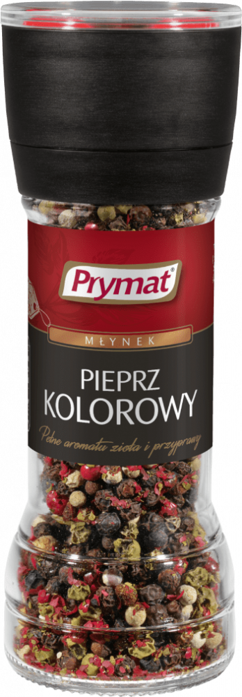 Pieprz kolorowy ziarnisty Prymat, w młynku, 40g
