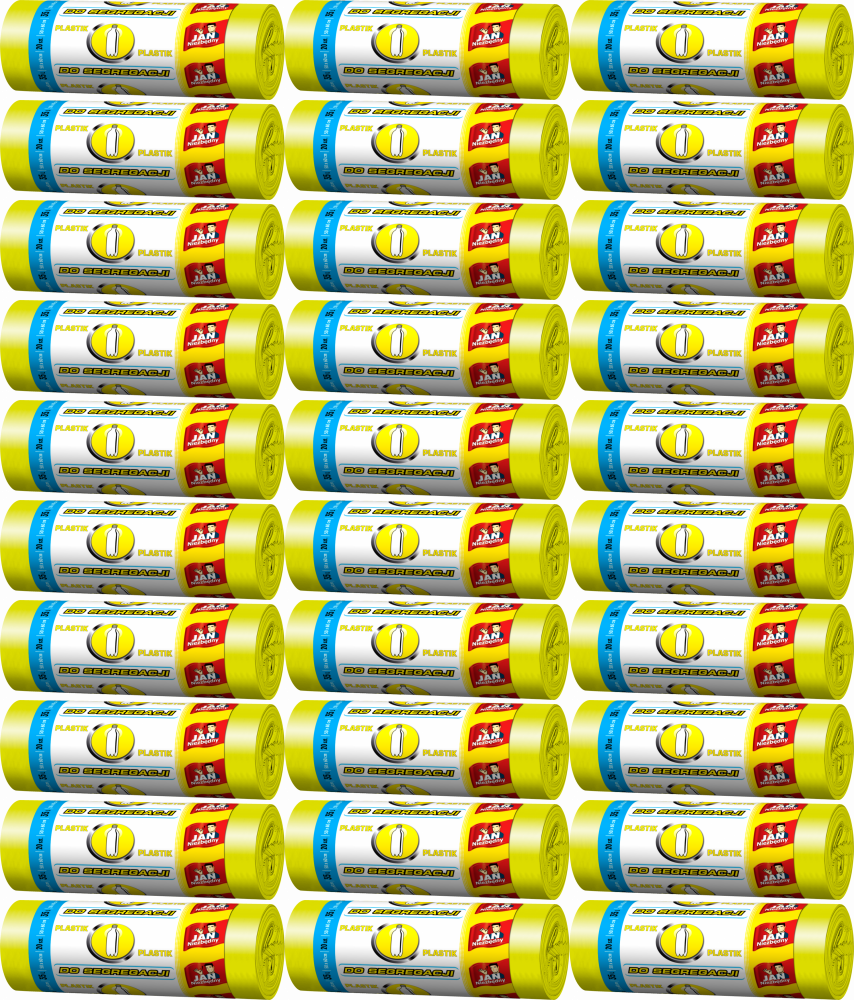 40x Worki na śmieci Jan Niezbędny, na plastik, 35l, 20 sztuk, żółty