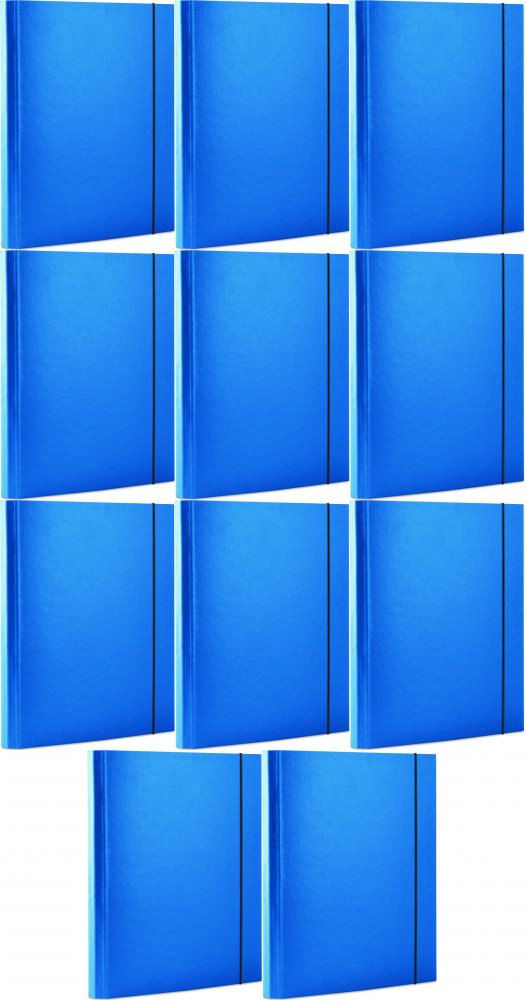 11x Teczka kartonowa z gumką Office Products, A4, 3-skrzydłowa, 30mm, niebieski