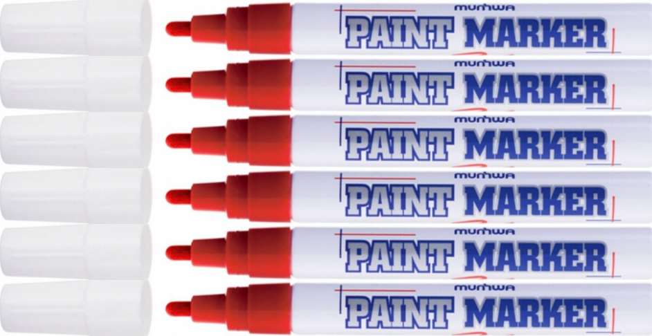 6x Marker olejowy MunHwa, okrągła, 4mm, czerwony