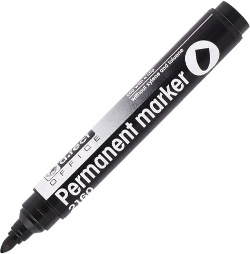 Marker permanentny D.Rect, 2160, okrągła, 1-3mm, czarny