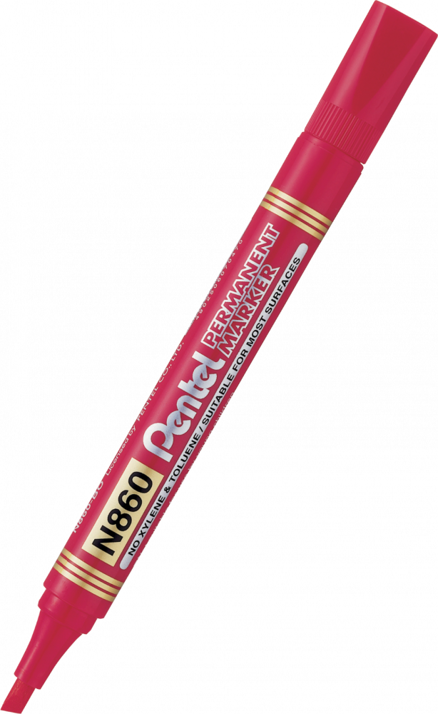 Marker permanentny Pentel N860, ścięta, 4.5mm czerwony