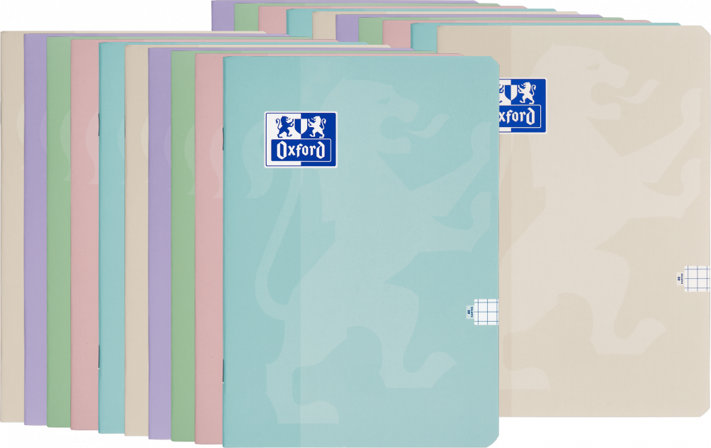 20x Zeszyt w kratkę Oxford Touch Pastel, A4, miękka oprawa, 60 kartek, mix kolorów pastelowych