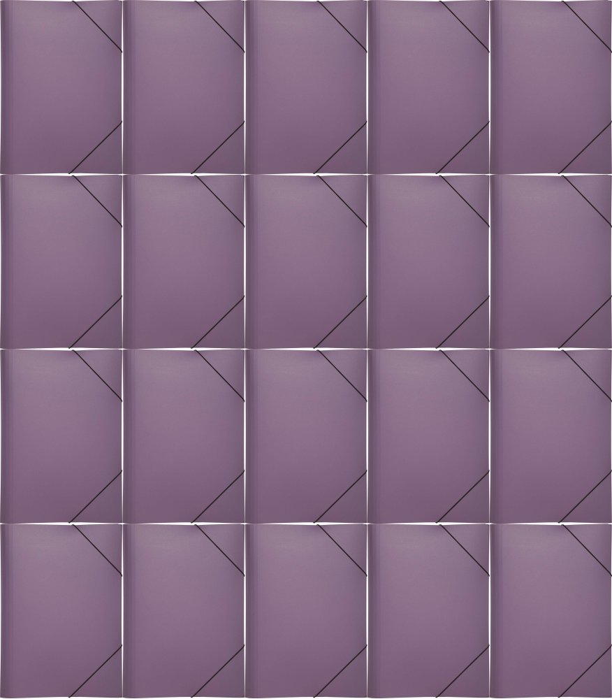 20x Teczka plastikowa z gumką Pagna, A4, 3 skrzydłowa, liliowy