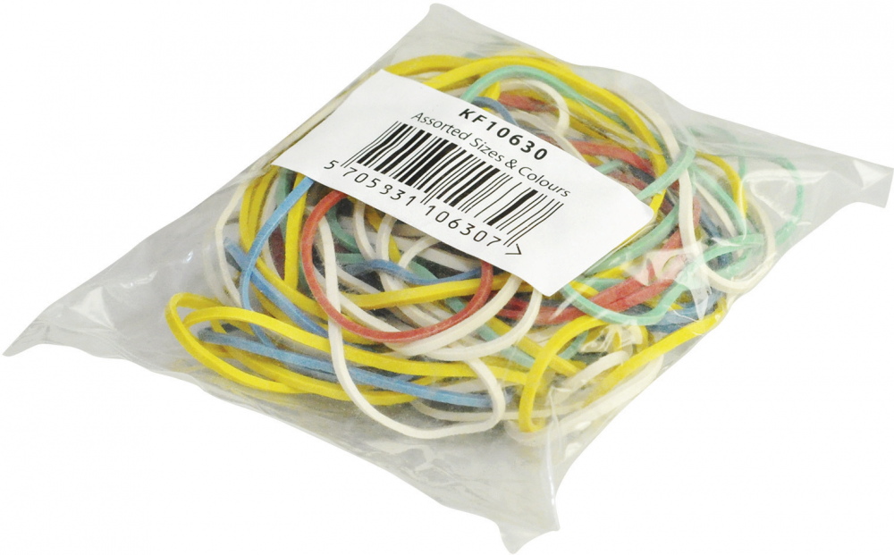 Gumki recepturki Q-connect, 25g, mix rozmiarów, mix kolorów