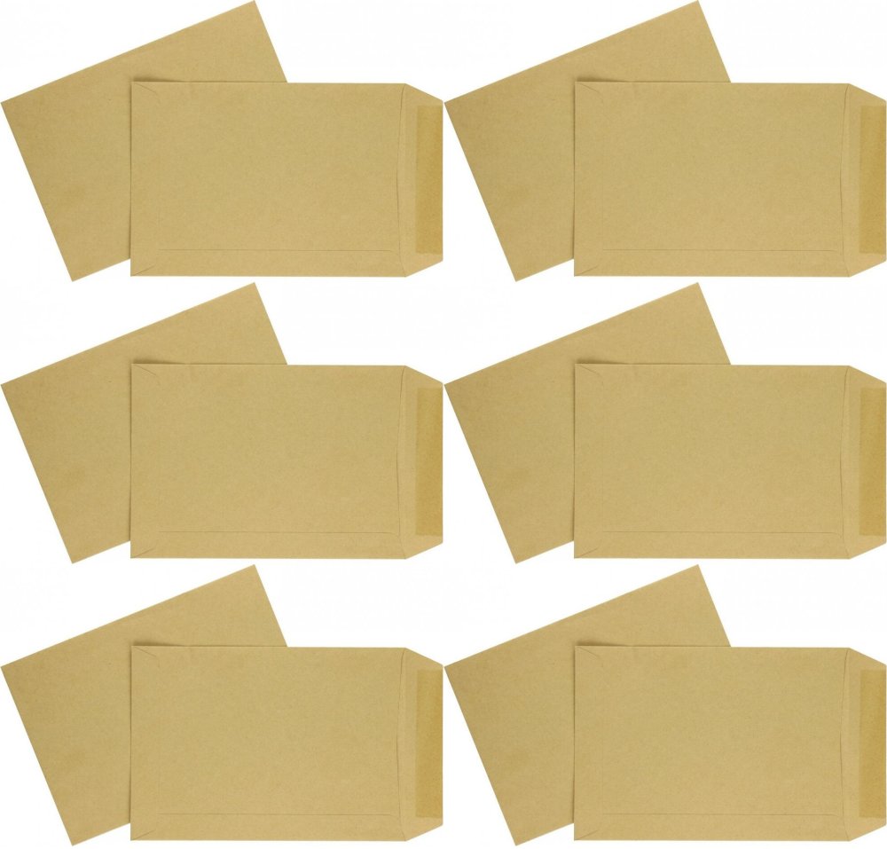 6x Koperta NC, C5, klejona na mokro NK, 50 sztuk, brązowy