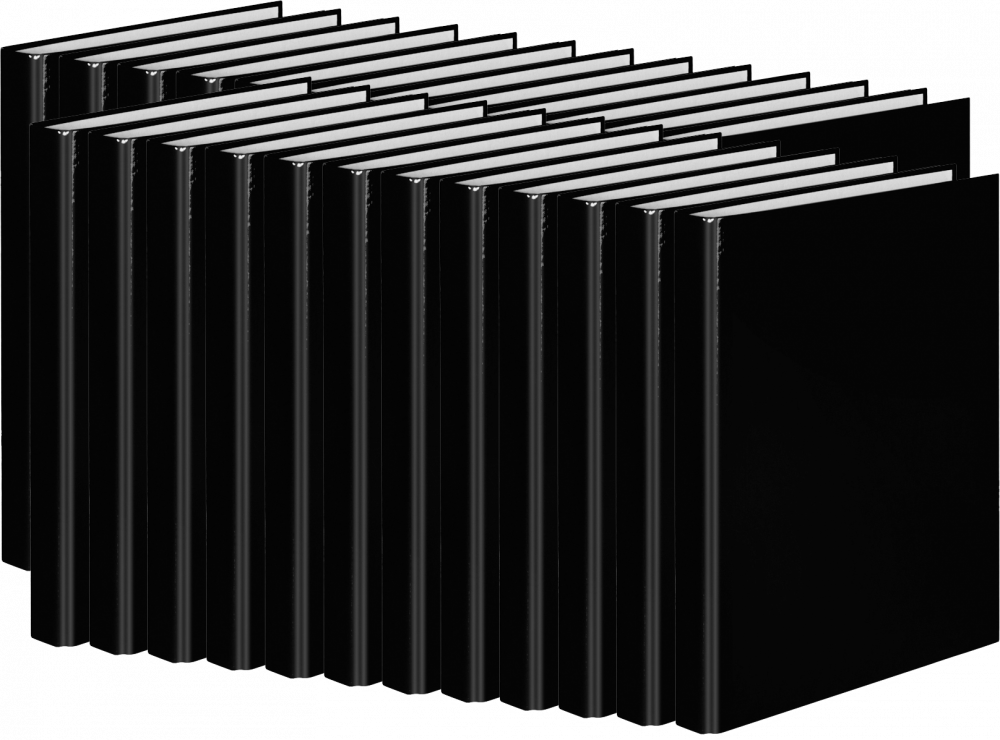 24x Segregator ringowy VauPe FCK, A4, szerokość grzbietu 25mm, do 150 kartek, 2 ringi, czarny
