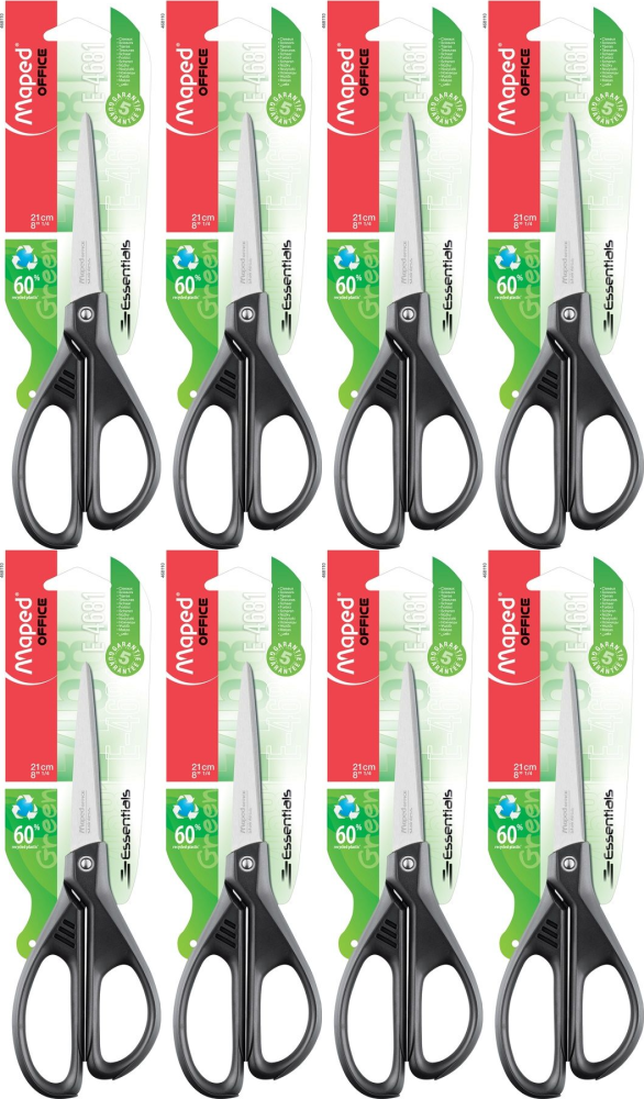 8x Nożyczki ekologiczne Maped Essentials Green ,21cm, czarny