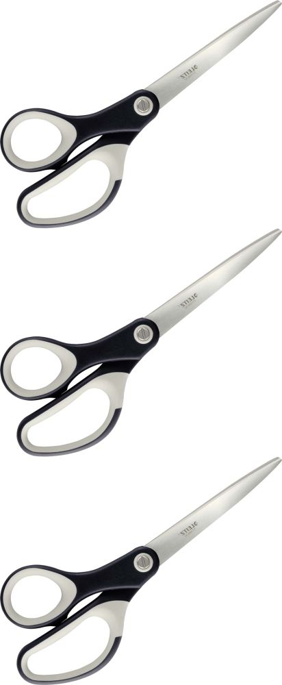3x Nożyczki Leitz tytanowe, 15cm, czarny