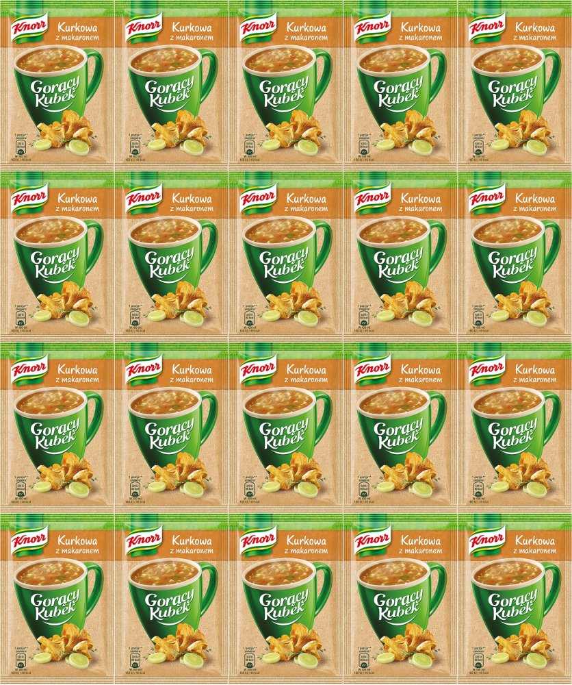 20x Zupa Knorr Gorący Kubek, kurkowa z makaronem, 13g