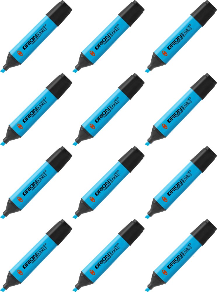 12x Zakreślacz Kamet, Orion, ścięta, niebieski
