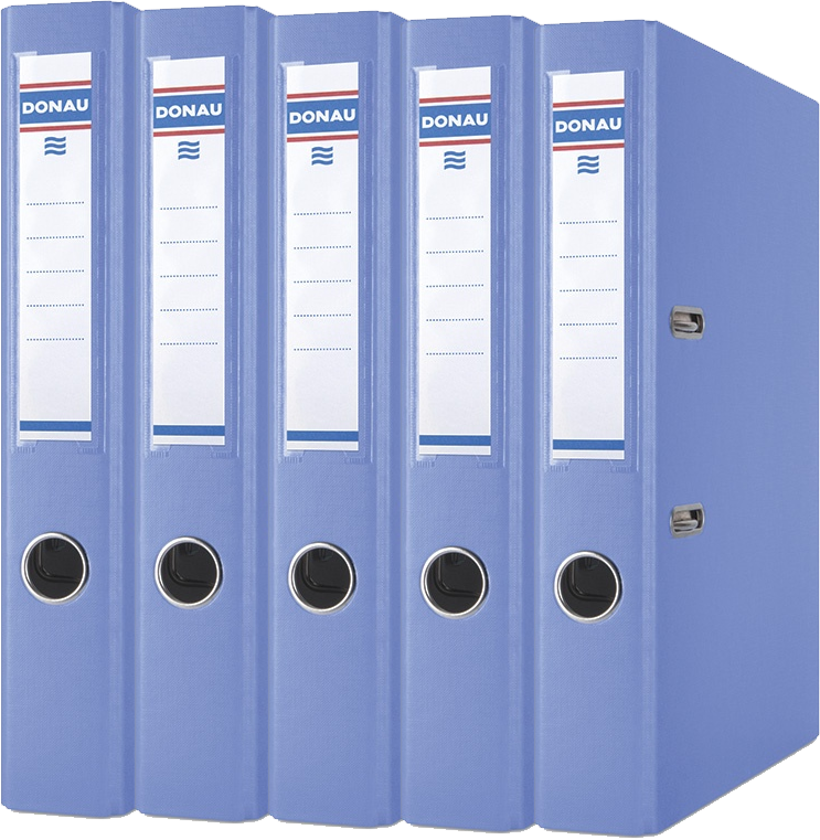 5x Segregator A4 Donau Master, 50mm, do 350 kartek, niebieski