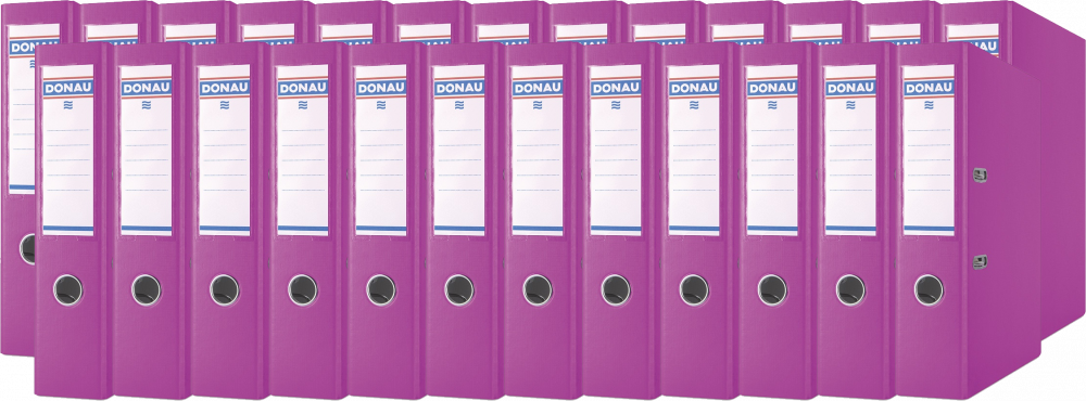 25x Segregator A4 Donau Master, szerokość grzbietu 75mm, do 500 kartek, różowy