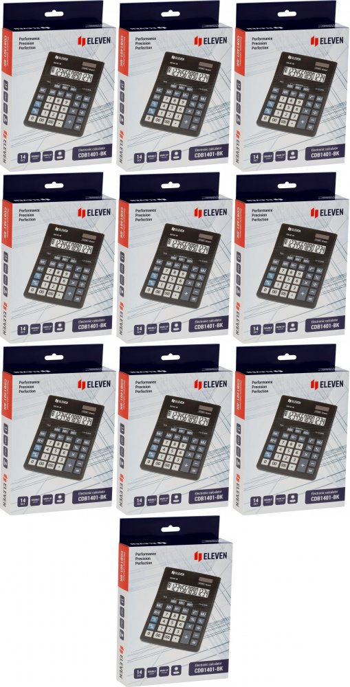 10x Kalkulator biurowy Eleven CDB1401-BK, 14 cyfr, czarny
