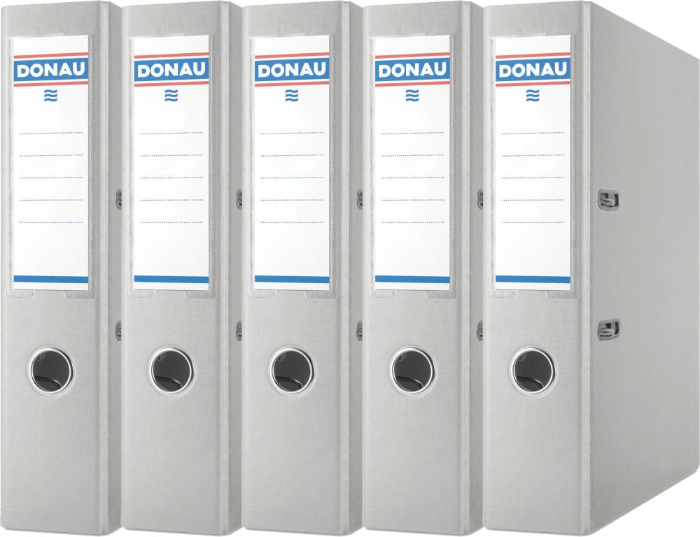 5x Segregator A4 Donau Master, 75mm, do 500 kartek, szary