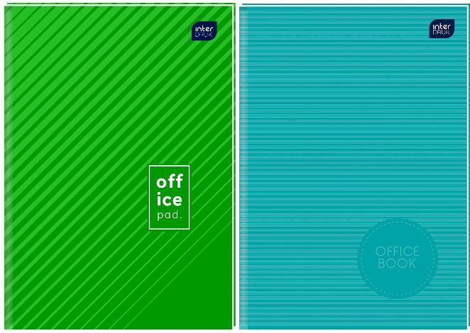 2x brulion w kratkę Interdruk , A4, twarda oprawa, 288 kartek, mix wzorów