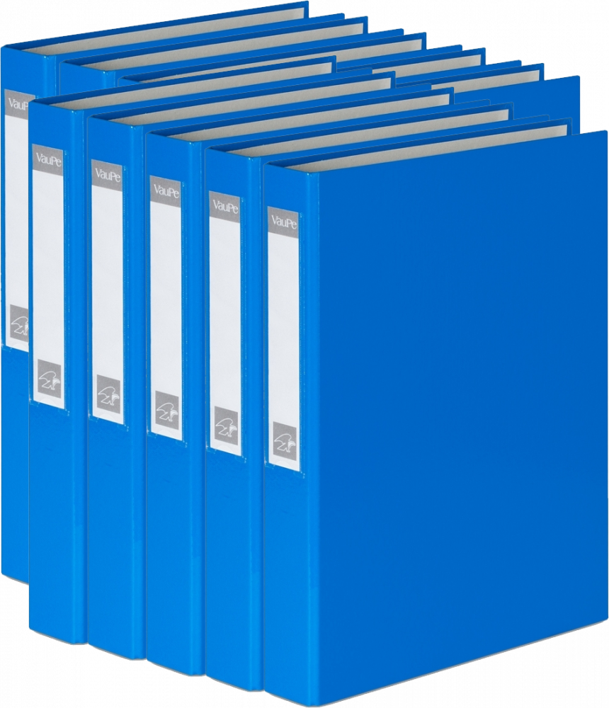 10x Segregator VauPe FCK, A4, szerokość grzbietu 40mm, do 150 kartek, 2 ringi, jasnoniebieski