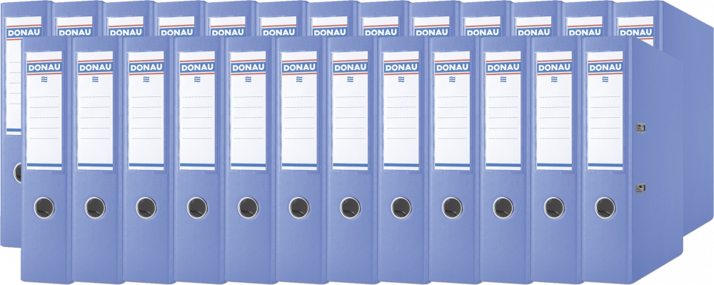 25x Segregator A4 Donau Master, szerokość grzbietu 75mm, do 500 kartek, niebieski