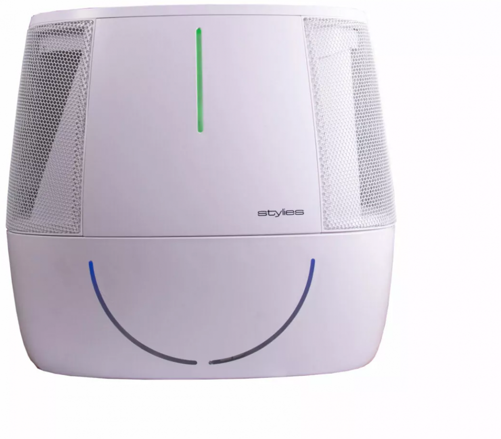 Nawilżacz ewaporacyjny Stylies Antares, z funkcją oczyszczania, jonizacji i aromaterapii, 6l, biały