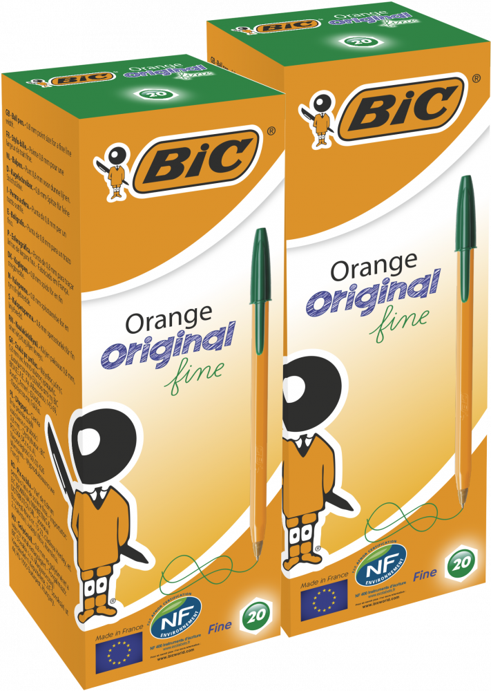 40x Długopis Bic Orange Original Fine, 0.8mm, zielony