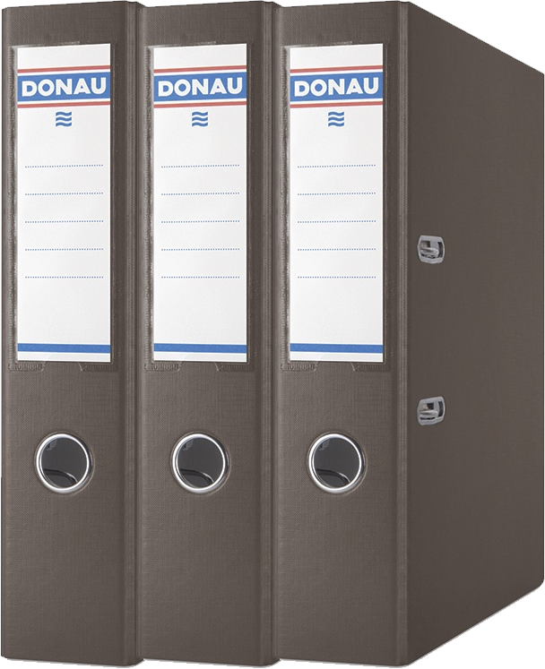 3x Segregator A4 Donau Master, szerokość grzbietu 75mm, do 500 kartek, brązowy