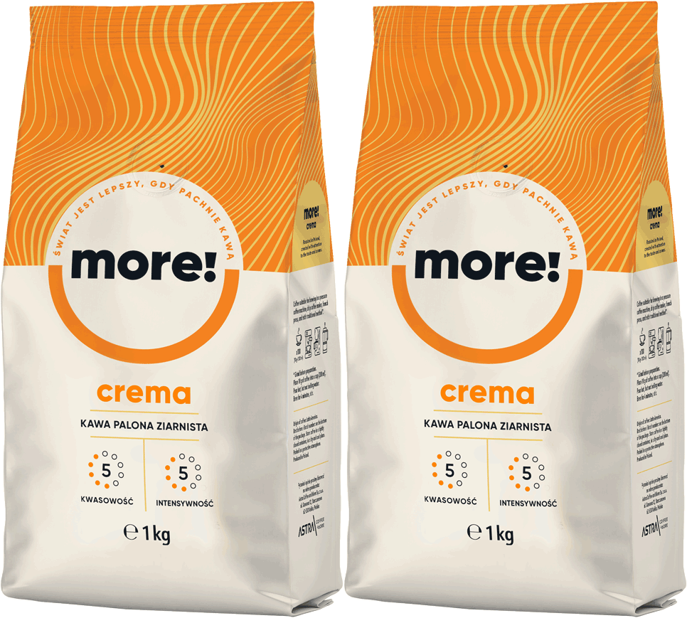 2x Kawa ziarnista Astra More Crema, 1kg