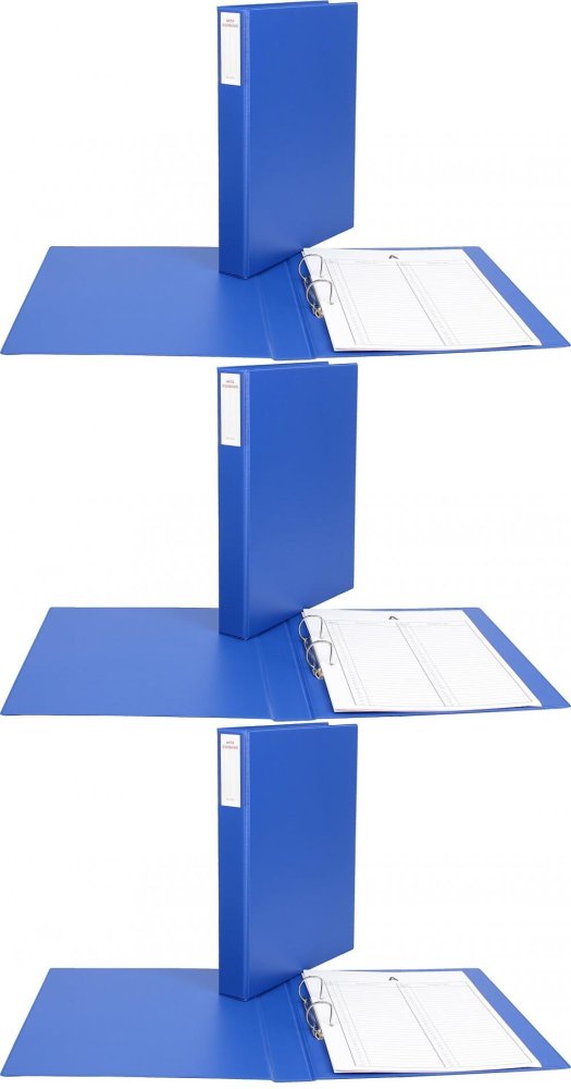 3x Segregator ringowy do akt osobowych Biurfol, A4, 45mm, 2 ringi, granatowy