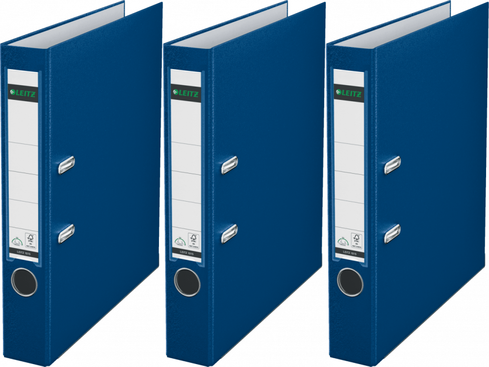 3x Segregator A4 Leitz 180°, 50mm, do 350 kartek, niebieski