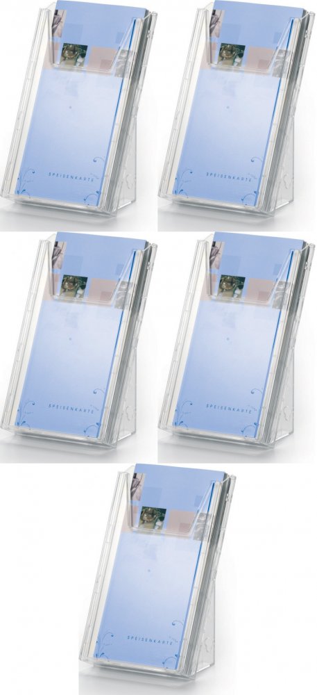 5x Stojak na prospekty Durable Combiboxx, 1/3 A4, 1 kieszeń, przezroczysty