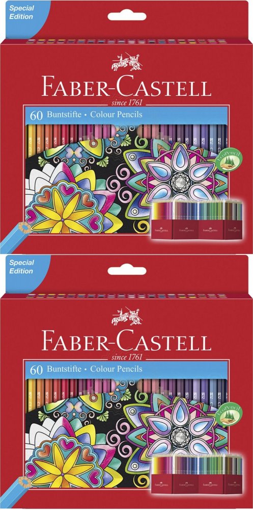 2x Kredki ołówkowe Faber Castell Zamek, sześciokątne, 60 sztuk, mix kolorów