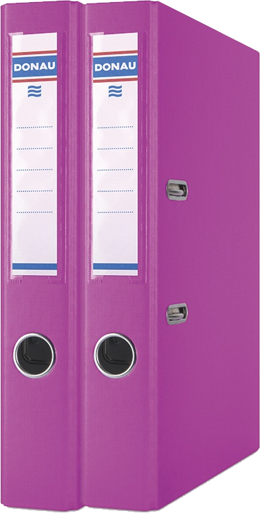 2x Segregator A4 Donau Master, szerokość grzbietu 50mm, do 350 kartek, różowy