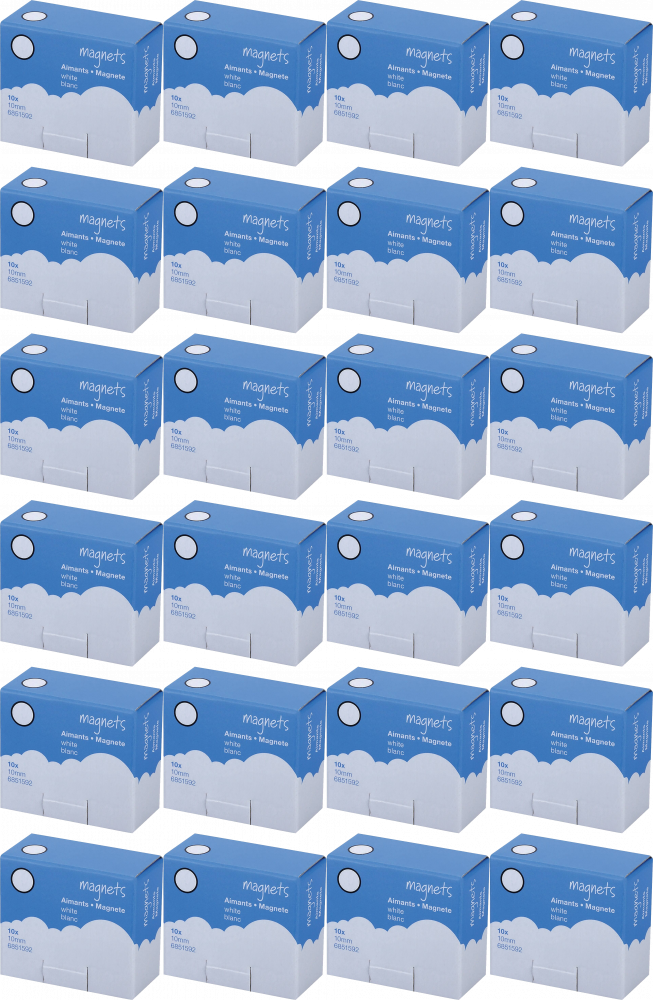 24x Magnesy Viking, 10mm, 10 sztuk, biały