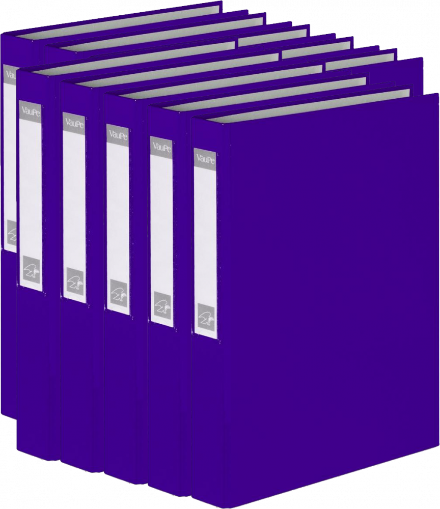10x Segregator VauPe FCK, A4, szerokość grzbietu 40mm, do 150 kartek, 2 ringi, fioletowy