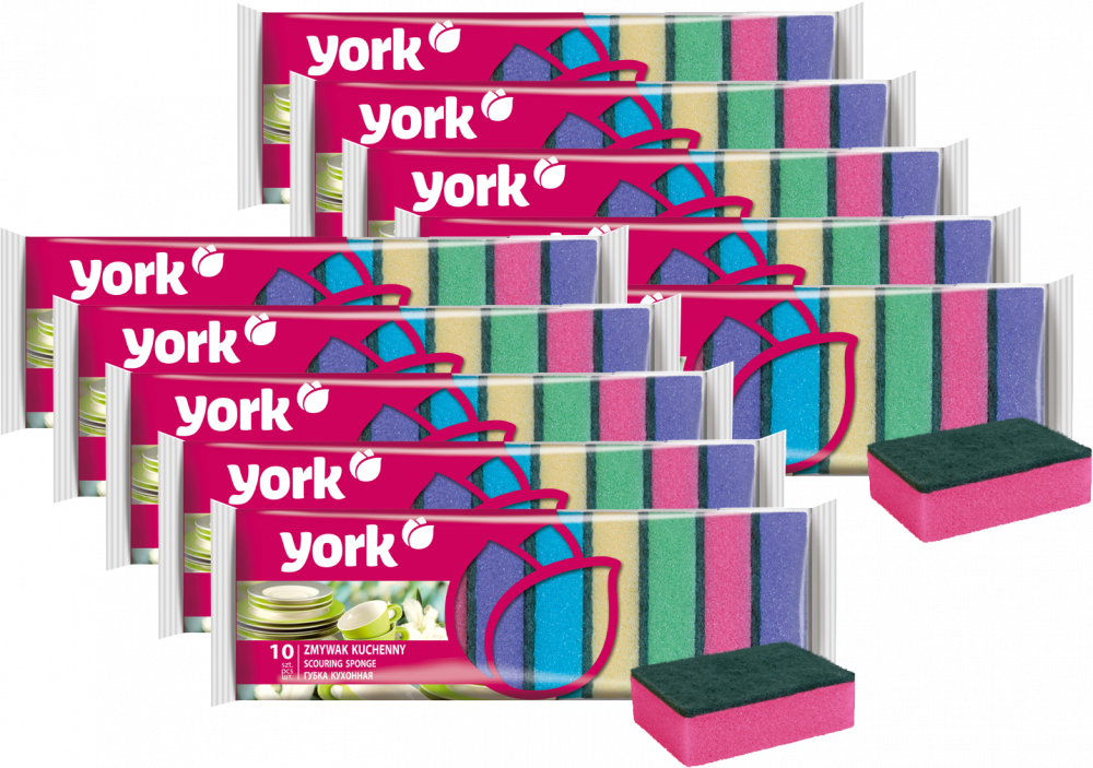 10x Zmywak kuchenny York, 9x6cm, 10 sztuk, mix kolorów