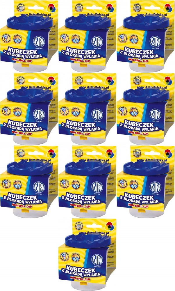 10x Kubek do wody i farb Astra, z blokadą wylania, mix kolorów