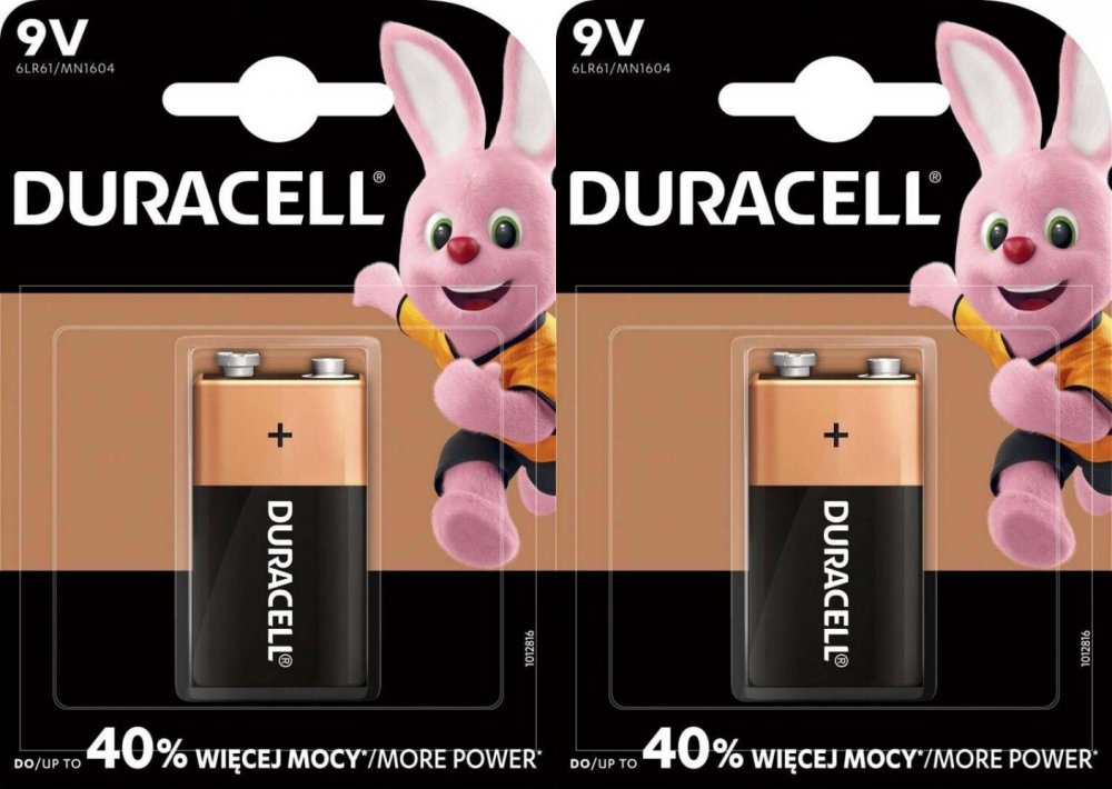 2x Bateria alkaliczna Duracell, 6LR61, 1 sztuka