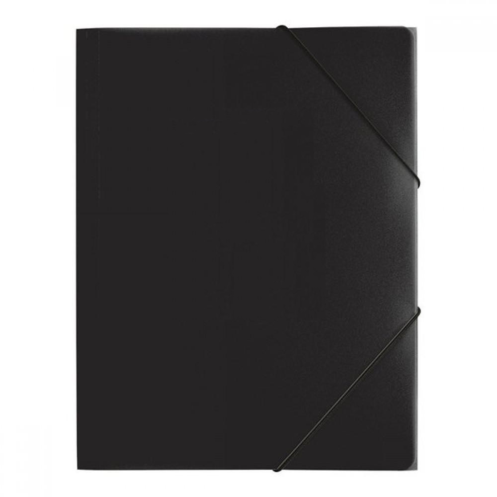 Teczka plastikowa z gumką Pagna, A4, 3 skrzydłowa, czarny