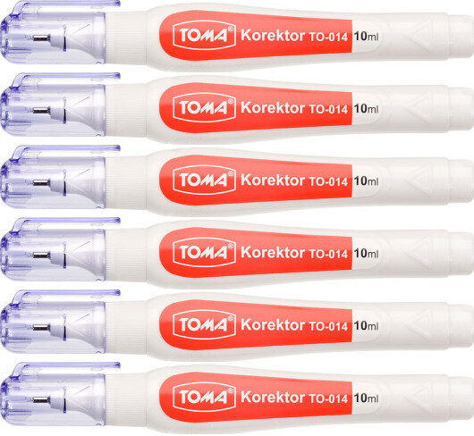 6x Korektor w piórze Toma TO-014, 10ml