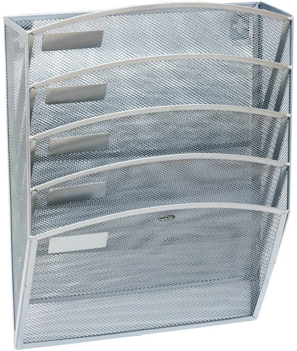 Pojemnik na dokumenty Grand GR-080, 5 kieszeni, druciany, srebrny