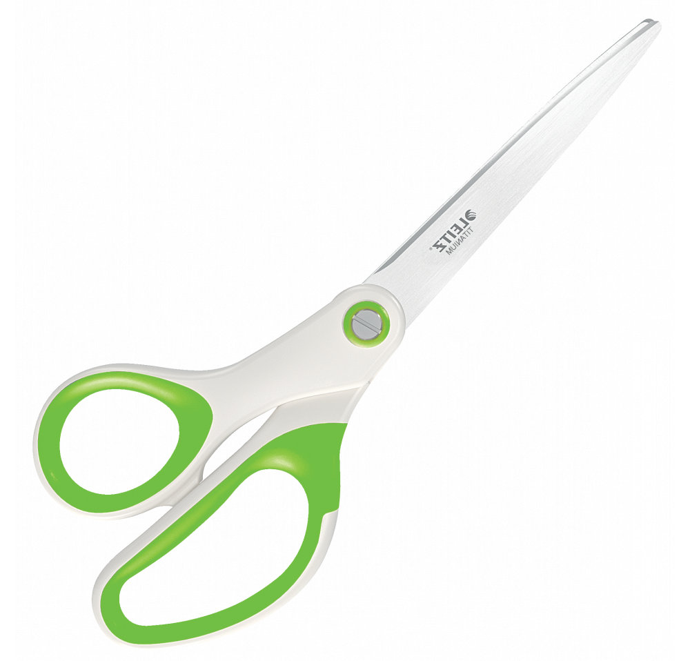 Nożyczki tytanowe Leitz Wow, 20.5cm, biało-zielony